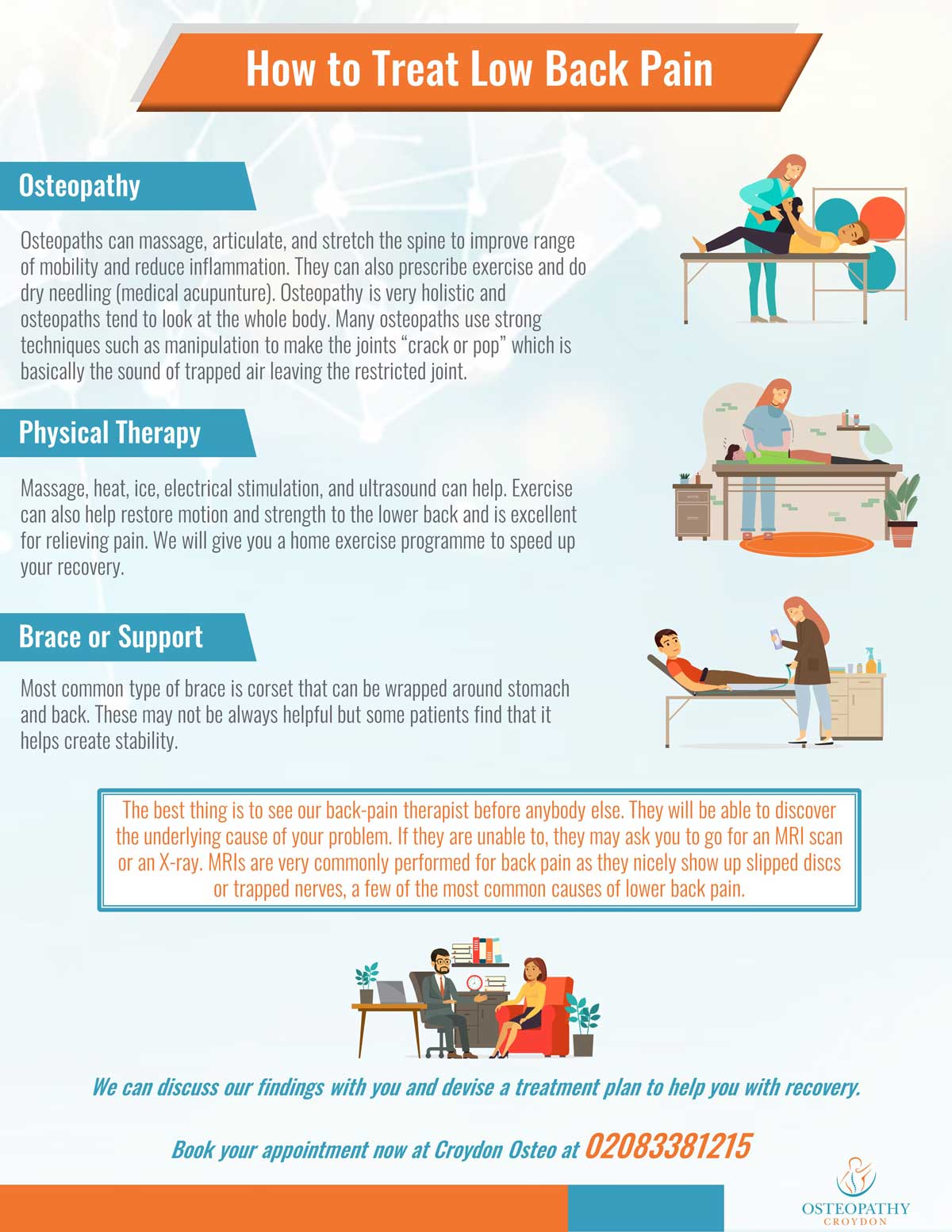 how to treat low back pain at croydon osteopathy clinic
